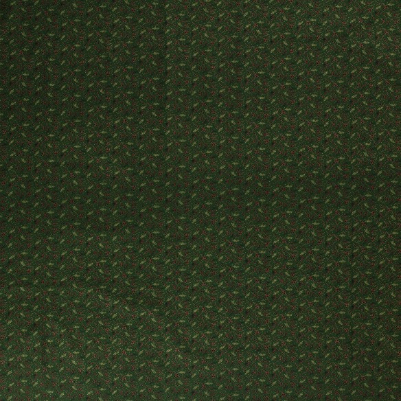 Bawełna świąteczna PREMIUM - Gałązki małe na zielonym