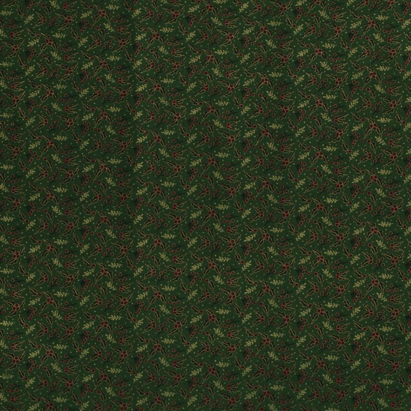 ПРЕМІУМ Різдвяна бавовна - Маленькі гілочки на зеленому