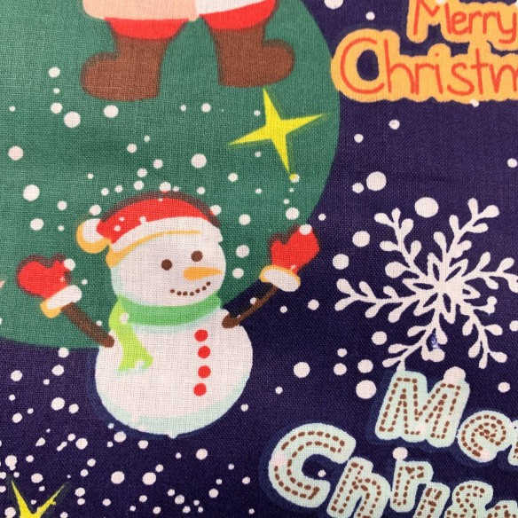 Бавовняна тканина - Діди Морози веселого Різдва гранат