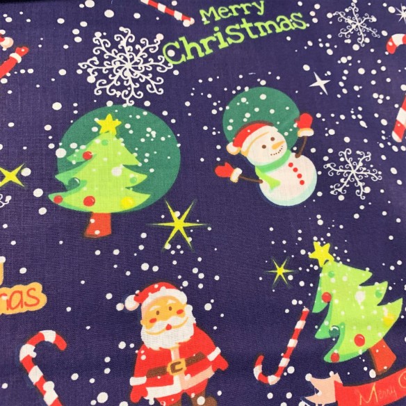 Бавовняна тканина - Діди Морози веселого Різдва гранат