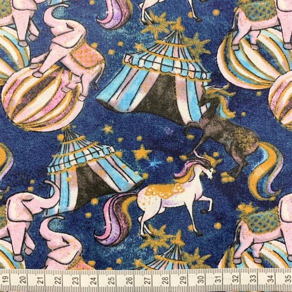Бавовняна тканина - Цирковий єдиноріг і слони