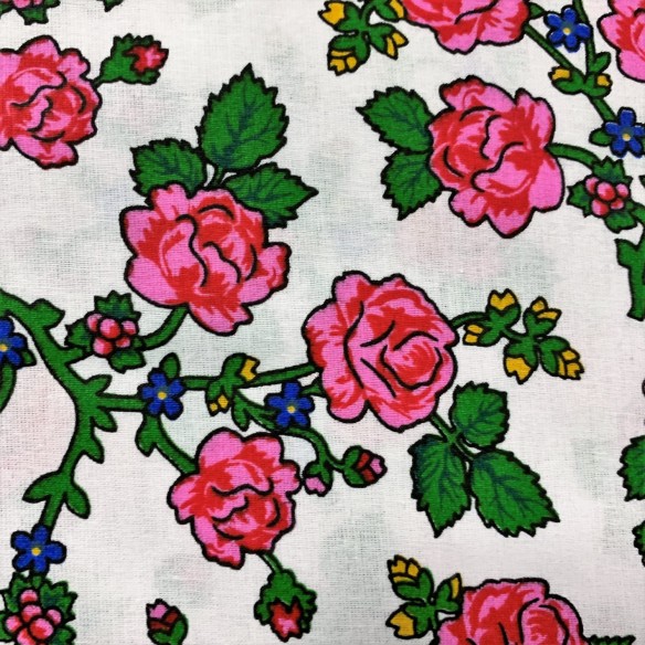 Бавовняна тканина - Білі квіти горця II