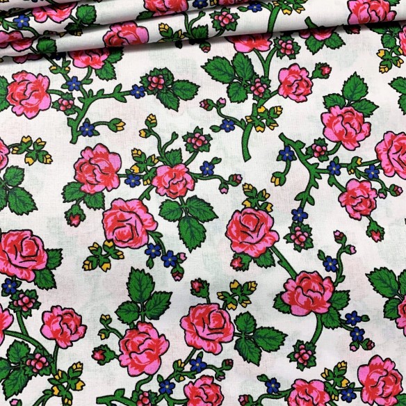 Бавовняна тканина - Білі квіти горця II