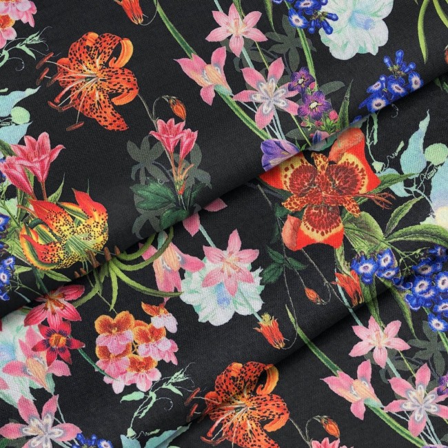 Водонепроникна тканина - Oxford floral mix чорний