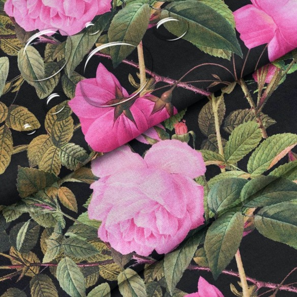 Водостійка тканина - Оксфордські рожеві троянди