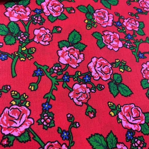 Бавовняна тканина - Червоні квіти горця II