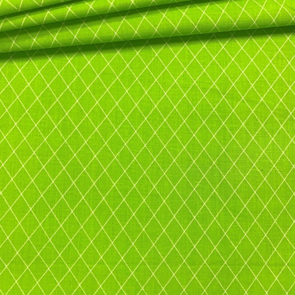 Tkanina bawełniana - Romby zielone