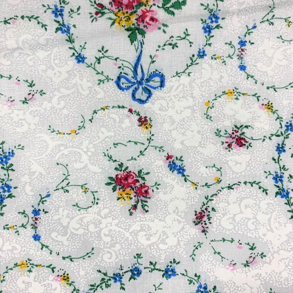Бавовняна тканина - Синій квітковий вінок