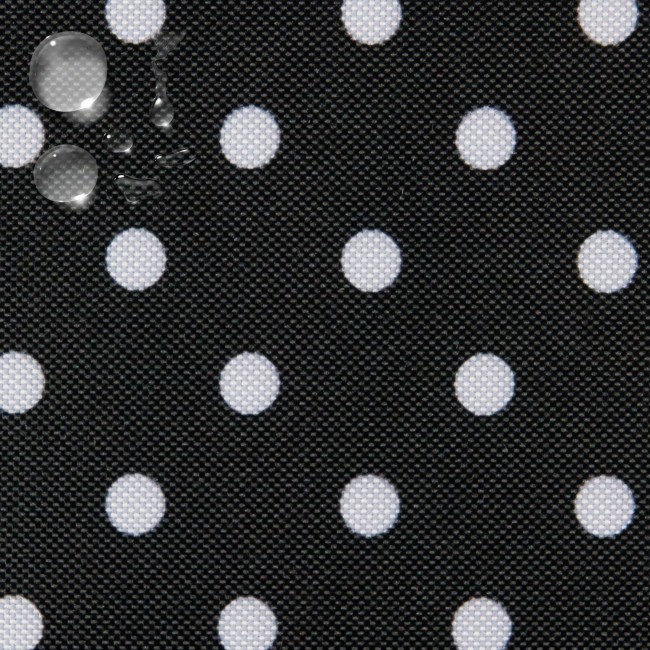 Водонепроникна тканина - Оксфорд білий горошок на чорному