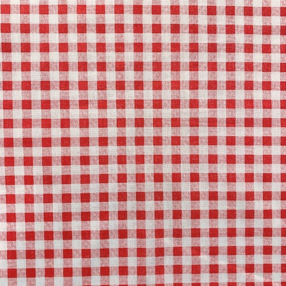 Tkanina bawełniana - Kratka czerwona stołowa