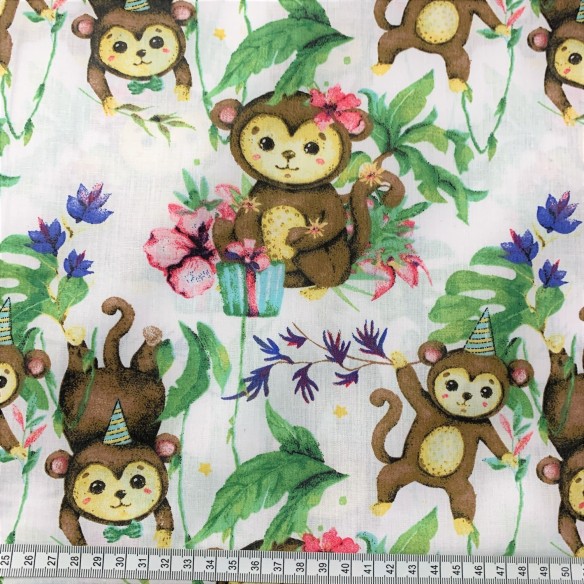 Tkanina bawełniana - Małpki