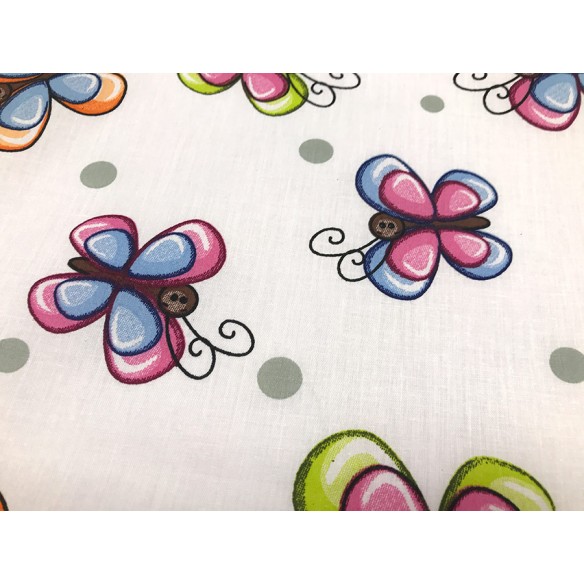 Бавовняна тканина - Дитячі великі різнокольорові метелики