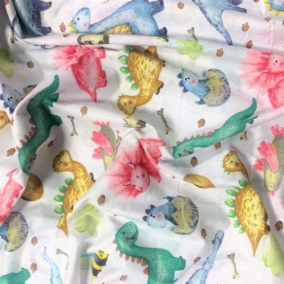 Бавовняна тканина - Багатоколірні динозаври