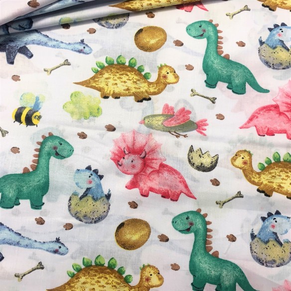 Бавовняна тканина - Багатоколірні динозаври