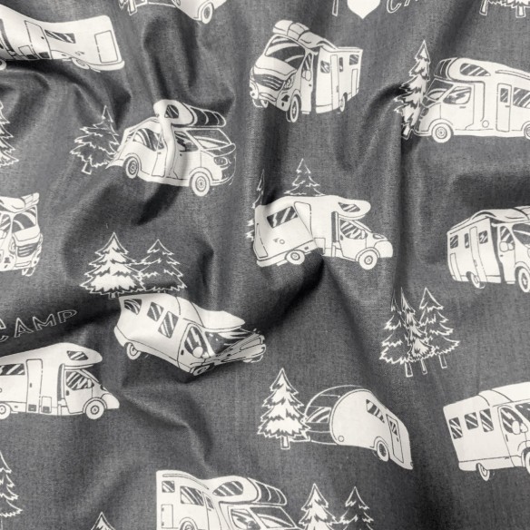 Бавовняна тканина - сіро-білий будинок на колесах