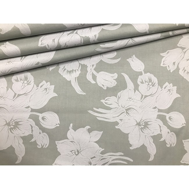 Бавовняна тканина - Сірі гламурні квіти