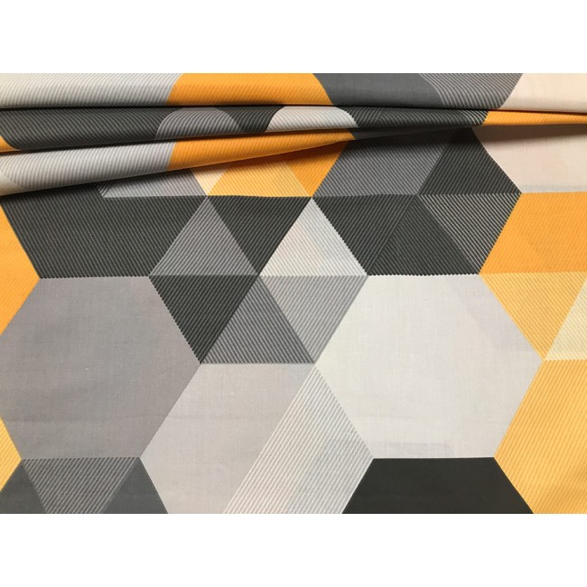 Бавовняна тканина - жовті шестикутники