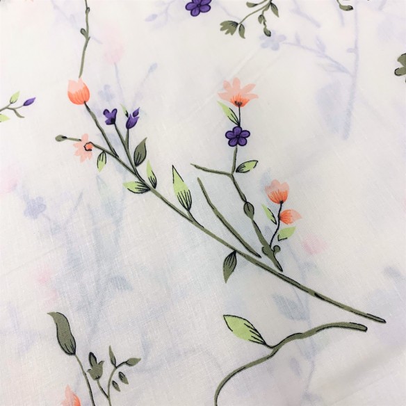 Бавовняна тканина - квіти та гілочки