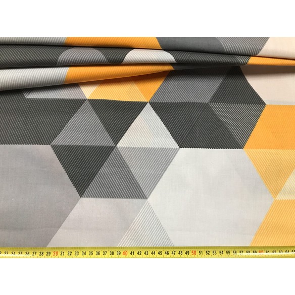 Tkanina bawełniana - Plastry heksagon żółte