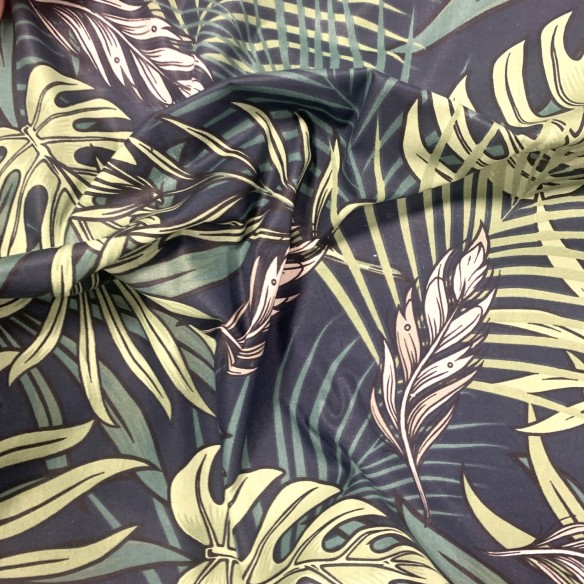 Бавовняна тканина - Монстера, Ботаніка на зеленому