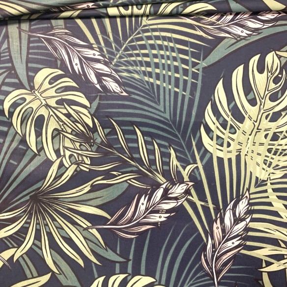 Бавовняна тканина - Монстера, Ботаніка на зеленому