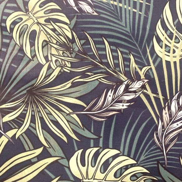 Бавовняна тканина - Монстера, Ботаніка на зеленому