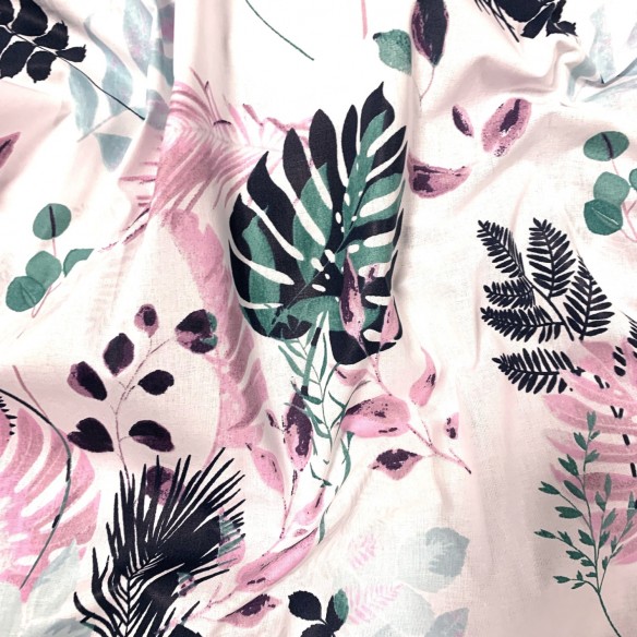 Бавовняна тканина - Пастель Монстера