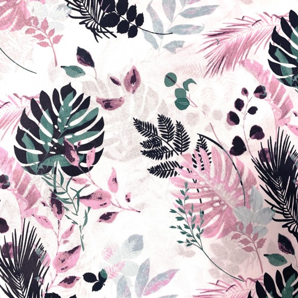 Бавовняна тканина - Пастель Монстера