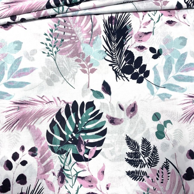 Бавовняна тканина - Пастель Монстера