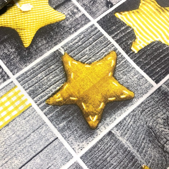 Бавовняна тканина - новорічний печворк, золото