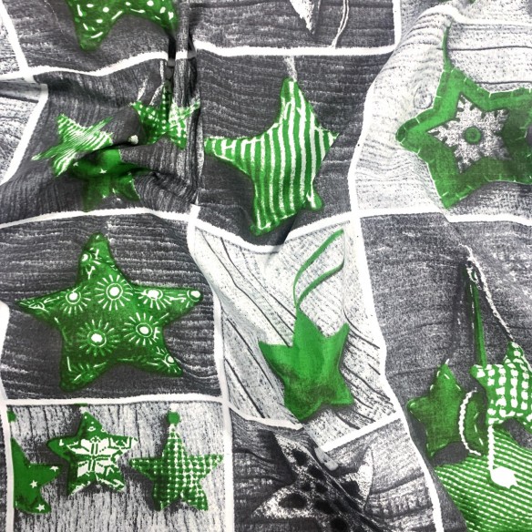 Бавовняна тканина - новорічний печворк, зелений