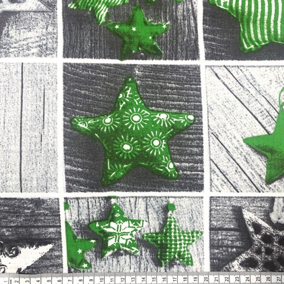 Tkanina bawełniana - Patchwork świąteczny zielony