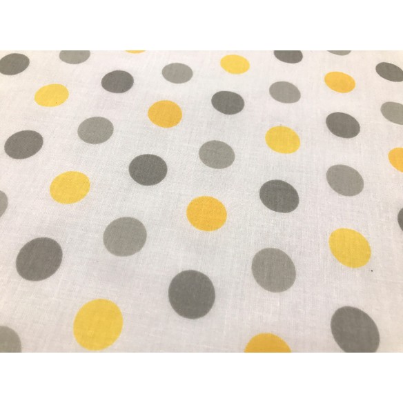 Бавовняна тканина - жовто-сірі точки 2 см