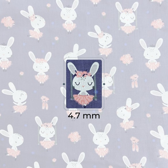 Бавовняна тканина - балетки-зайчики, темно-синій