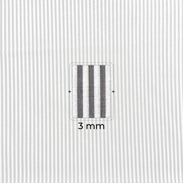 Бавовняна тканина - сіра смужка 3 мм