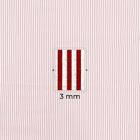 Tkanina bawełniana - Paski czerwone 3 mm