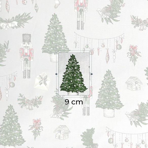 Бавовняна тканина - Різдвяний Лускунчик, сірий