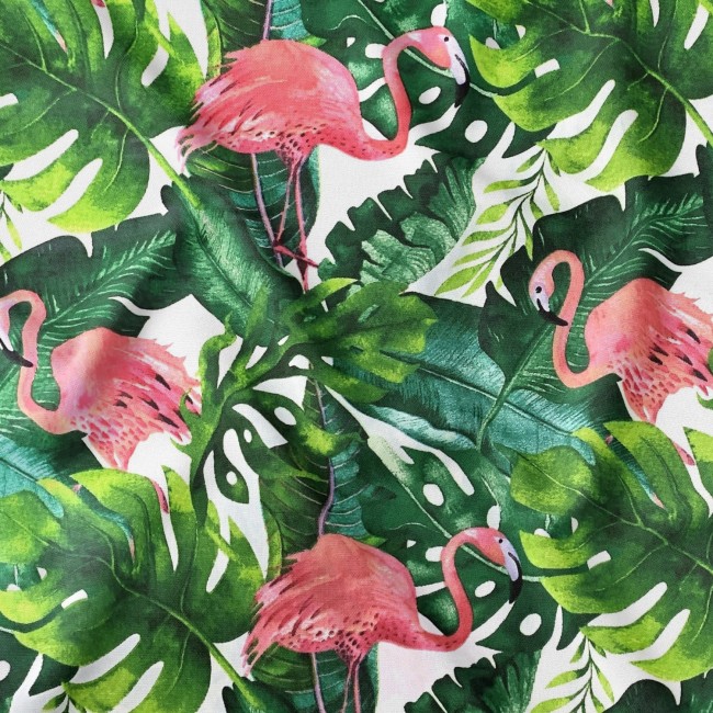 Tkanina bawełniana - Flamingi różowe