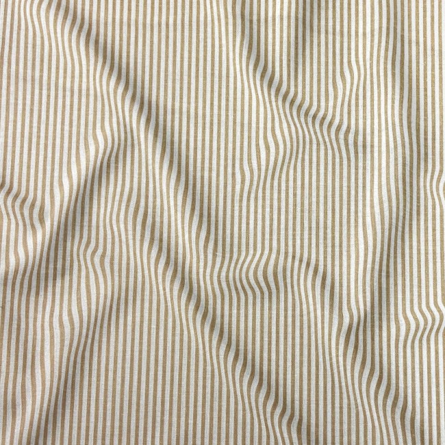 Бавовняна тканина - бежеві смуги 3 мм