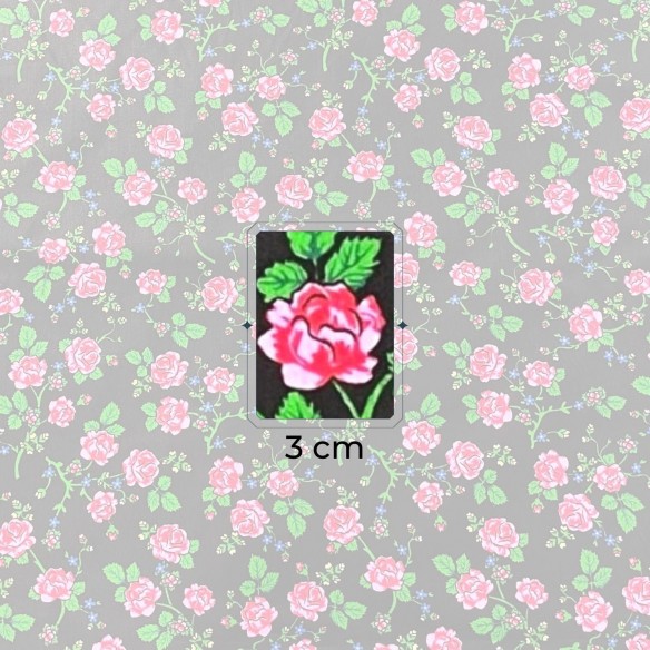 Tkanina bawełniana - Kwiaty góralskie czarne II