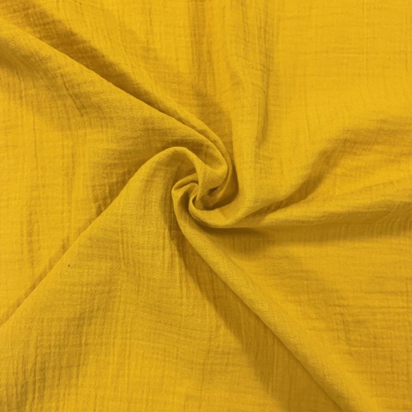 Muślin bawełniany DOUBLE GAUZE - Musztarda