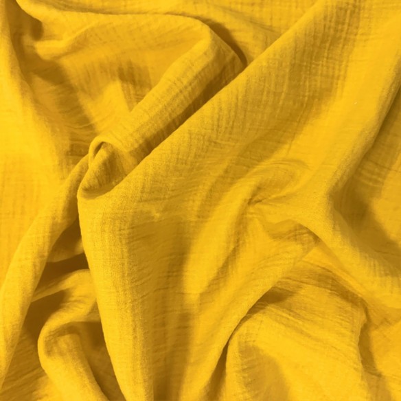 Muślin bawełniany DOUBLE GAUZE - Musztarda