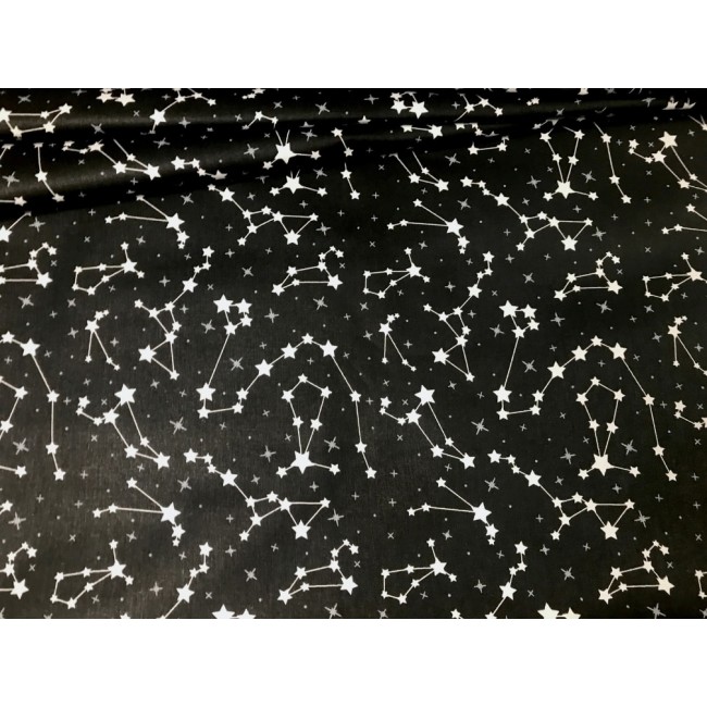 Tkanina bawełniana - Niebo gwiazdki na czarnym