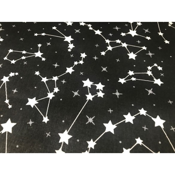 Tkanina bawełniana - Niebo gwiazdki na czarnym