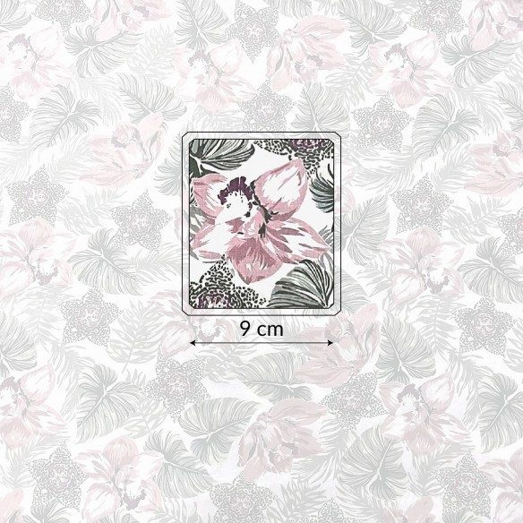 Tkanina Bawełniana - Kwiat clematis różowy