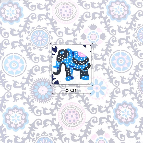 Tkanina bawełniana - Wzór Indyjski w słonie