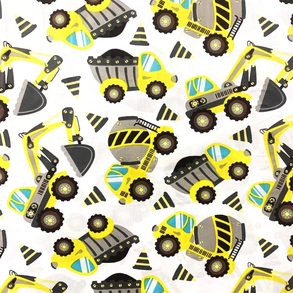 Бавовняна тканина - Жовті екскаватори