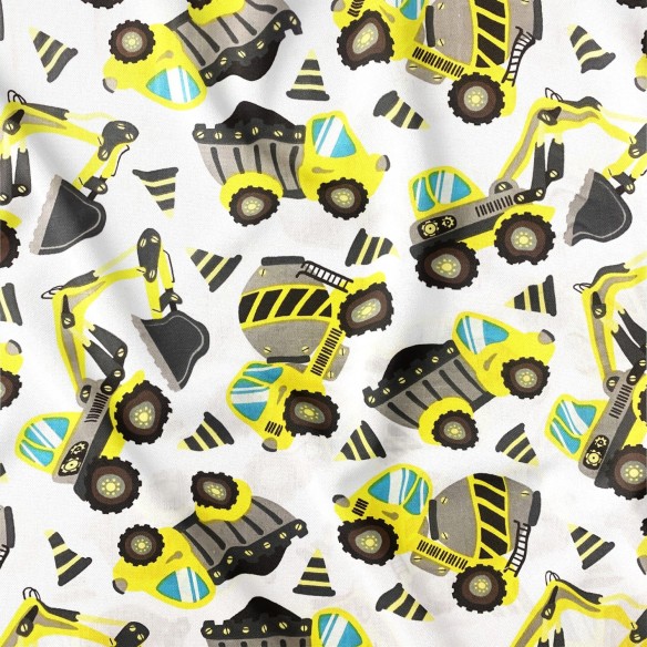 Бавовняна тканина - Жовті екскаватори