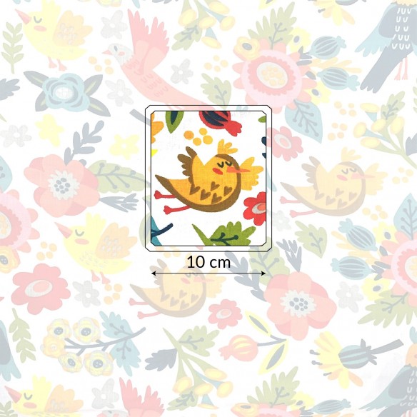 Бавовняна тканина - курячий фольклор на білому тлі