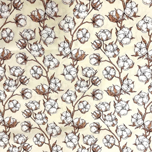 Бавовняна тканина - Cotton Flower екрю